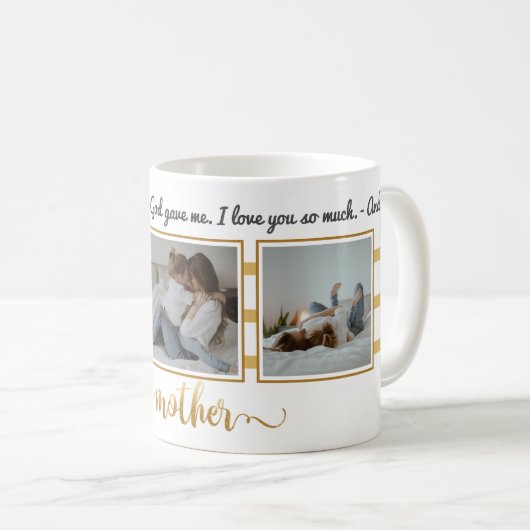 3フォトコラージュ母の日ギフトマグ コーヒーマグカップ (正面右)