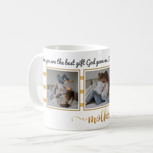 3フォトコラージュ母の日ギフトマグ コーヒーマグカップ (正面左)