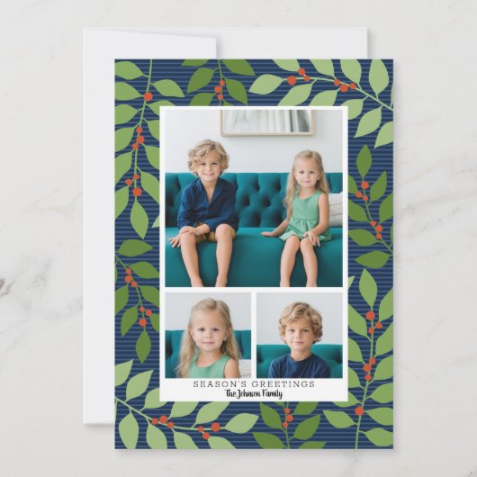 3フォトコラージュ海軍植物園の季節の挨拶 シーズンカード (正面)