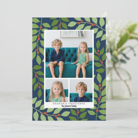 3フォトコラージュ海軍植物園の季節の挨拶 シーズンカード (スタンド正面)