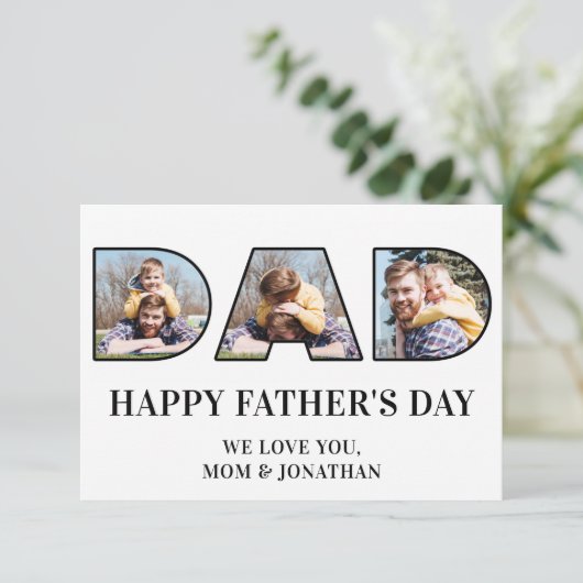 3フォトコラージュ父の日パパ写真切り出し カード (スタンド正面)