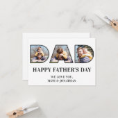 3フォトコラージュ父の日パパ写真切り出し カード (正面/裏面インサイチュ)