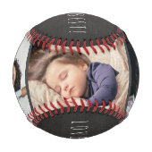 3フォトコラージュ父の日ラブユーDaddy gray 野球ボール (裏面)