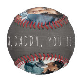 3フォトコラージュ父の日ラブユーDaddy gray 野球ボール (正面)