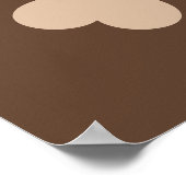 3フォトコラージュ犬の名前ブラウンハート ポスター (角)