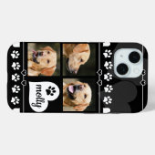 3フォトコラージュ犬の名前（白黒）ハート Case-Mate iPhoneケース (裏面 (横))
