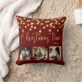 3フォトコラージュ素朴ストリングライト クッション (ブランケット)