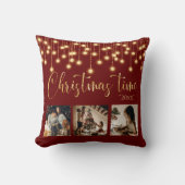 3フォトコラージュ素朴ストリングライト クッション (正面)