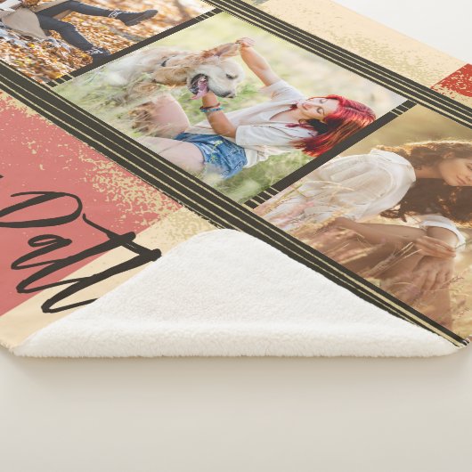 3フォトコラージュ素朴抽象芸術パーソナライズされた名 シェルパブランケット (3/4)