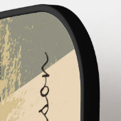 3フォトコラージュ素朴抽象芸術パーソナライズされた名 ピックルボールラケット (左詳細)