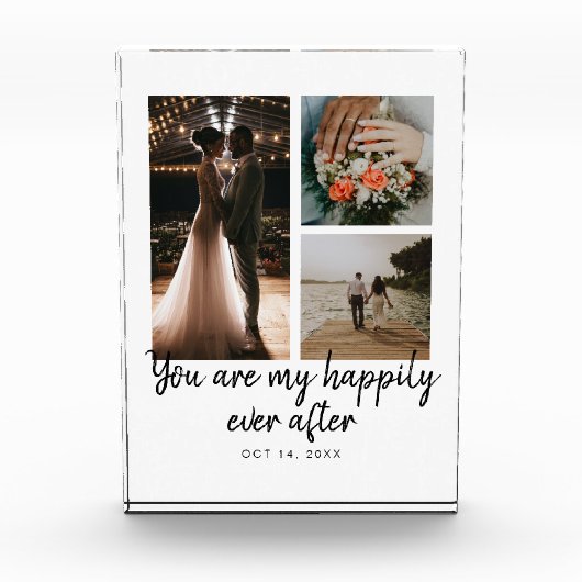 3フォトコラージュ結婚の記念日引用文 フォトブロック (正面)