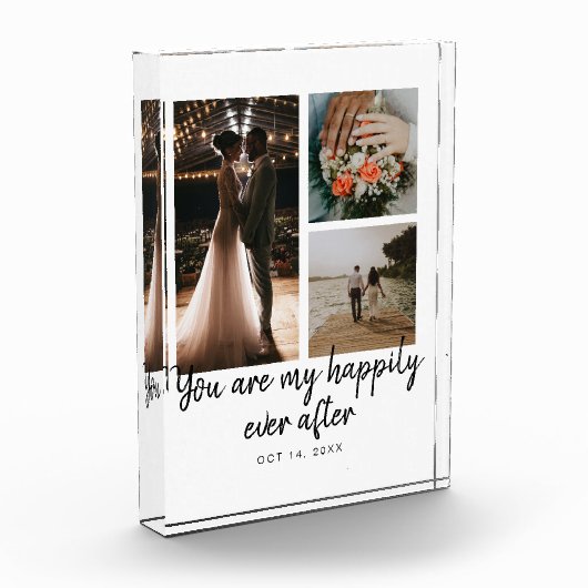 3フォトコラージュ結婚の記念日引用文 フォトブロック (左)