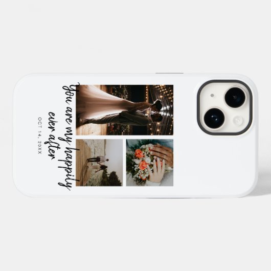 3フォトコラージュ結婚の記念日引用文 Case-Mate iPhoneケース (裏面 (横))