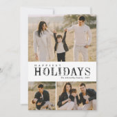 3フォトコラージュ緑の文字最も幸せな黒 シーズンカード (正面)