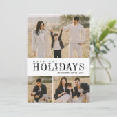 3フォトコラージュ緑の文字最も幸せな黒 シーズンカード (スタンド正面)