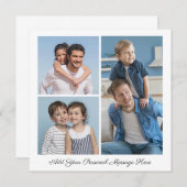 3フォトコラージュ自分のグリーティングフラットカードを追加 (正面/裏面)