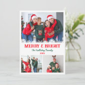 3フォトコラージュ醜いセーターのクリスマス シーズンカード (スタンド正面)