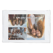 3フォトコラージュ、1行文字 枕カバー (裏面)