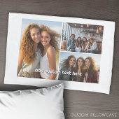 3フォトコラージュ、1行文字 枕カバー