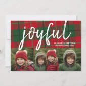 3フォトコラージュ – Joyful Season's Greetings Plaid シーズンカード (正面)