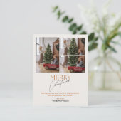 3フォトコラージュMerry Christmas Script Greeting シーズンカード (スタンド正面)