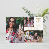 3フォトコラージュRN看護卒業パーティー 招待状 (スタンド正面)