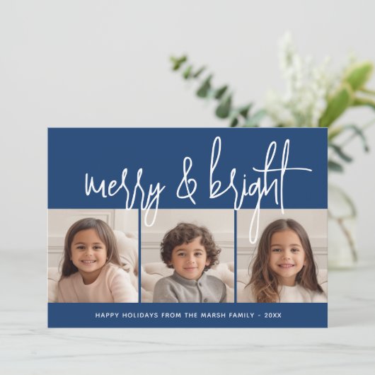 3フォトコラージースクリプト青い白メリー明 シーズンカード (スタンド正面)