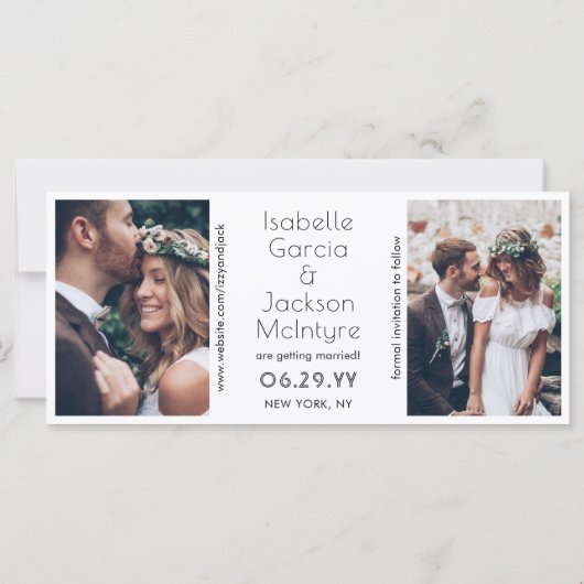 3フォトコリント愛の結婚式の日付を保存 (裏面)