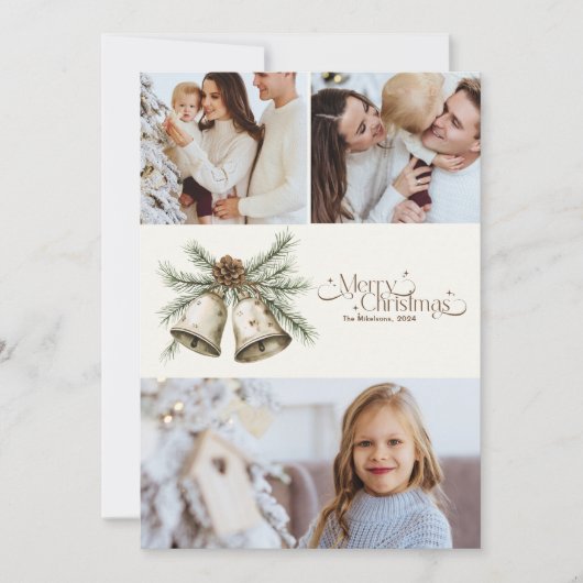 3フォトコージーフェスティバル素朴クリスマス シーズンカード (正面)