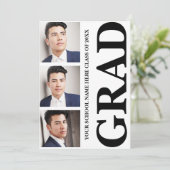 3フォトサイドタイポグラフィ卒業 招待状 (スタンド正面)