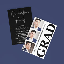 3フォトサイドタイポグラフィ卒業 招待状