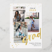 3フォトシエレガントックフォイル卒業発表 箔招待状 (正面)