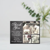 3フォトシャルボードカスタムウェディングサンキューカード ポストカード (スタンド正面)
