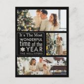 3フォトシャルボード書道ホリデークリスマス ポストカード (正面)