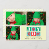 3フォトジョイ雪の結晶ホリデーフォトカード シーズンカード (正面/裏面)