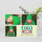 3フォトジョイ雪の結晶ホリデーフォトカード シーズンカード (スタンド正面)