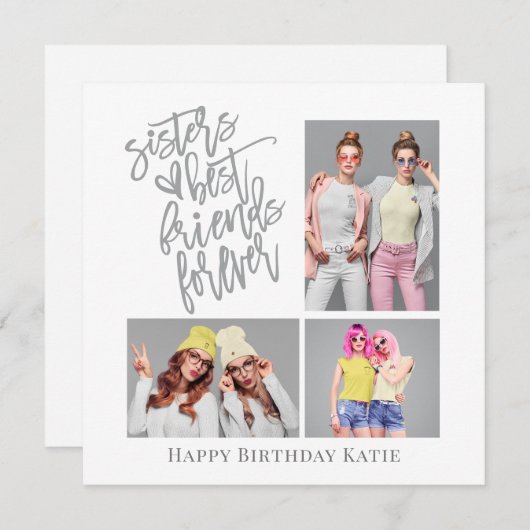3フォトスクリプトシスター最高のフレンド誕生日 (正面/裏面)