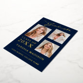 3フォトスクリプモダントNavy Blue Grad発表 箔招待状 (回転した状態)
