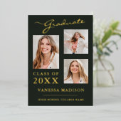 3フォトスクリプモダントSage Green Grad発表 箔招待状 (立ち正面)