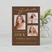 3フォトスクリプモダントTan Brown Grad発表 箔招待状 (立ち正面)