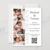 3フォトストリップqrコード日付を保存 マグネット招待状 (正面)