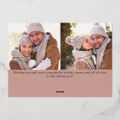 3フォトスパークルクリスマスグリーティングバラ金ゴールド 箔シーズンカード (裏面)