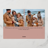 3フォトスパークルメリークリスマスグリーティングバラ金ゴールド 箔シーズンカード (裏面)