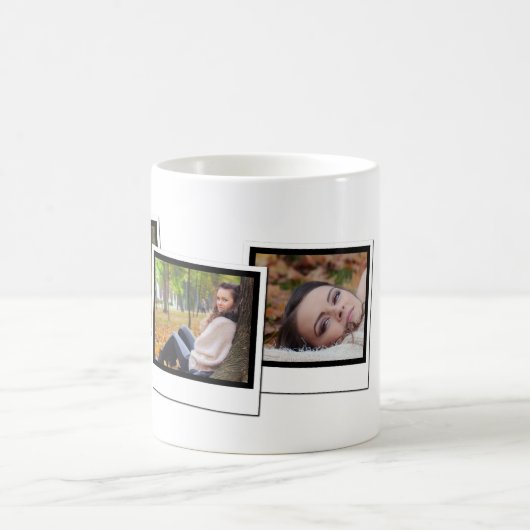 3フォトスパーソナライズされたナップショットのフレームの卒業 コーヒーマグカップ (中央)