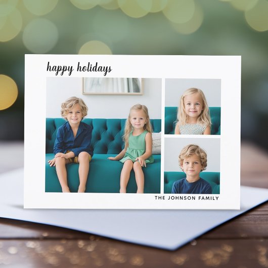 3フォトスモダンクリプトミニマルプレイド – 黒 シーズンカード