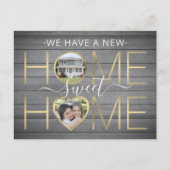 3フォトニューホームスイートホームウッ素朴ドフェイク金ゴールド 案内ポストカード (正面)