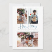 3フォトハッピーホリデーズクリスマススケートで滑るのお子様 シーズンカード (正面)