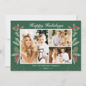 3フォトハッピーホリデーズホリーベリークリスマス シーズンカード (正面)