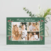 3フォトハッピーホリデーズホリーベリークリスマス シーズンカード (スタンド正面)