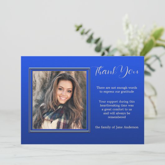 3フォトハートフェルト悔やみや弔慰サンキューカード サンキューカード (スタンド正面)